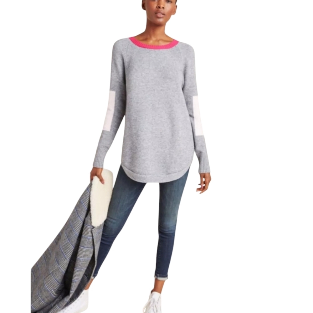 Anthropologie Womens Rebekah Viscose Tunic Color Block Sweater size S Grungecore - Picture 9 of 12